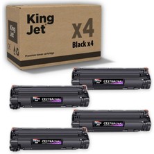 Kingjet Hp Uyumlu CE278A Standart Kapasiteli (4'lü Paket) Çipli Muadil Toner | Laserjet Pro P1607