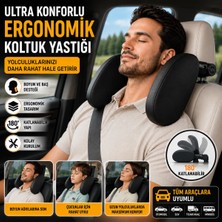 Polham Ultra Konforlu Araç Içi Ön ve Arka Koltuklara Uyumlu Yastık, Ergonumik Katlanabilir Araç Koltuk Yastığı