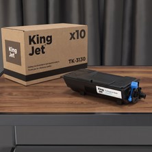 Kingjet Kyocera Uyumlu TK-3130 Standart Kapasiteli (10'lu Paket) Çipli Muadil Toner | Ecosys M3560IDN
