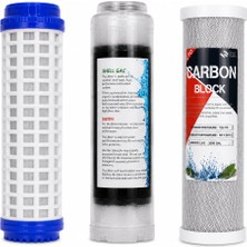 Water Quality Daire Bina Girişi Su Arıtma Filtre Seti 3'lü 50 Mikron Gac Cto