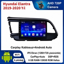 SBAID Hyundai Elantra 2019-2020 Yıl Uyumlu 6GB Ram 128GB Rom Hafıza Android Kablosuz Carplay Navigasyon Multimedya 9 Inç Ekran Hediye Görüş Kamerası Hediye Çerçevesi