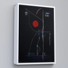 Trezon Ahşap Çerçeveli Wassily Kandinsky - Kırmızı Vurgu TABLOSU-7496