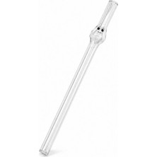 Yüz Figürlü Cam Pipet 20 cm – Tekrar Kullanılabilir Şeffaf Borosilikat Cam Içme Pipeti – Soğuk ve Sıcak Içecek Uyumlu
