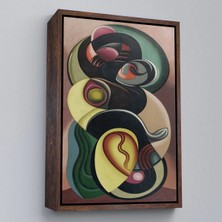 Trezon Ahşap Çerçeveli Auguste Herbin - Kompozisyon Hareketi TABLOSU-8099