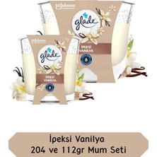 Glade Vanilya Kokulu Mum 204 ve 112GR 2'li Set  Tek Fitilli, Esansiyel Yağ Içeren Koku, Pamuk Fitil