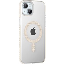 MiraLive Joko Apple Iphone 14 Move Taşlı Magsafe Kapak - Pembe
