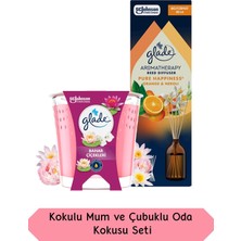 Glade Bahar Çicekleri Kokulu Mum 112GR ve Aromaterapi Portakal ve Neroil Çiçeği Kokulu Çubuklu Oda Kokusu Seti