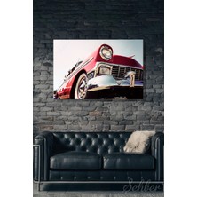 Şehber Yatay Kanvas Tablo Tekli Ev Kafe Ofis Ikonik Krom Ön Tamponuyla Klasik 1956 Chevrolet Bel Air 2903