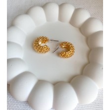 Demokan Kadın Küpe Tombul Tırtık Küpe