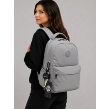 Bevitton Su Geçirmez Kumaş Okul Çantası Unisex Gri Okul Sırt Çantası 2200