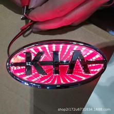 İdeal Aksesuar Kia 3D Işıklı Logo Arma Kırmızı 11.9/6.2 cm LED Logo Arma Kia Illuminated Vehicle Logo