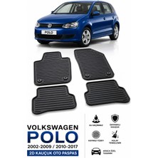 Black Gold Volkswagen Polo 2002-2009 / 2010-2017 Uyumlu 2d Kauçuk Oto Paspas