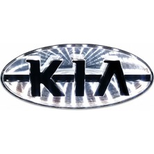 İdeal Aksesuar Kia 3D Işıklı Logo Arma Beyaz 11.9/6.2 cm LED Logo Arma Kia Illuminated Vehicle Logo