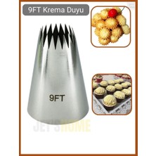 Jet's Home 9ft Krema Duyu Cupcake, Pasta ve Tart Süsleme Ucu Büyük Boy Paslanmaz Çelik 35X18X52 mm