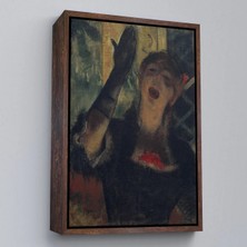 Trezon Ahşap Çerçeveli Edgar Degas - Cafe Singer TABLO-8088