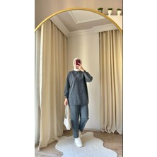 Suede Style 9064 - Şık Rahat 2 Iplik Soft Yıkama Hafif Salaş Kadın Takım