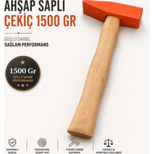 Badem10 Ahşap Saplı Çekiç 1500 gr Dayanıklı El Çekici Çivi Çakma