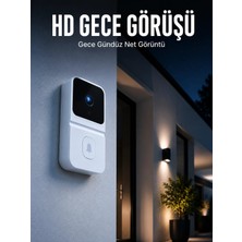 tp Buğz Beyaz Akıllı Güvenlik Kapı Zili | Telefon Kontrollü Wi-Fi Görüntülü Kapı Zili