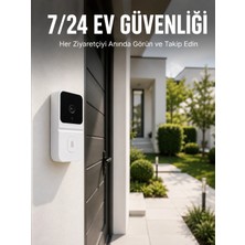 tp Buğz Kablosuz Beyaz Akıllı Kapı Zili Wi-Fi Bağlantılı Hd Kameralı Ev Güvenlik Sistemi