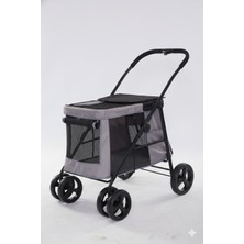 Csmo-Tex Tommy Evcil Hayvan Arabası Gri 102*62*105CM Max 40KG