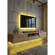 Online Fırsat Mutlu Ol Mutlu Kal Karnaval Ledli Duvara Monte Tv Sehpası 150 cm - Çam - GDM-1506-6