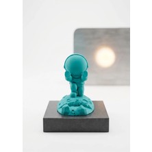 Tekno Sanat TeknoSanat 3D Baskı Ay Tasarımlı Telefon Standı ve Tutucu - Masaüstü Aksesuar (Beyaz)