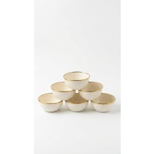 Qussine Emaye Gold Detay 11 cm 6 Lı Çorba Kase Hoşaflık Çerezlik