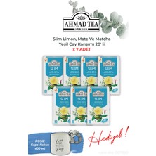Ahmad Tea Slim Limon, Mate ve Matcha Yeşil Çay Karışımı 20' Li 7 Paket ve Rakun Kupa
