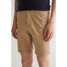 Gant Men's Slim Fit Chino Bermuda Shorts Erkek Dar Kesim Kanvas Bermuda Şort Bej