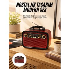İlk El Grup  Nostalji Radyo Bluetooth Hoparlör Usb-Sd Kart Giriş LED Fener Işıklı Bataryalı Pilli Yeni Nes