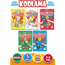 TeknoKapsül Harika Kitap 4 - 6 Yaş Oyunlarla Eğlenceli Dikkat Güçlendirme ve Zeka Geliştirici Kodlama Etkinlikleri 5 Kitap