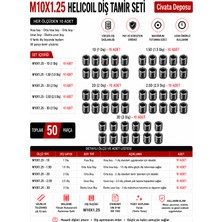 Civata Deposu M10X1.25 Helicoil Yayı Diş Tamir Seti - 50 Parça (1d 1.5d 2d 2.5d 3d)