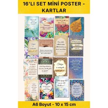 Nur Print 16'lı Hz. Mevlana Sözleri Mini Poster Seti A6(10 x 15 Cm) Boyut Islami Motto Kart Seti