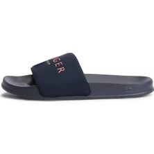 Tommy Hilfiger Erkek Logo Kabartmalı Rahat Taban Lacivert Terlik FM0FM05898-DW5