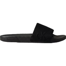 Calvin Klein Erkek Rahat Taban Deri Düz Taban Siyah Terlik HM0HM02227-0GJ