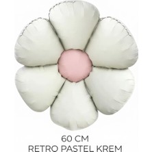 Çavuş E-Ticaret Retro Papatya Pastel Folyo Balon Krem 60 cm