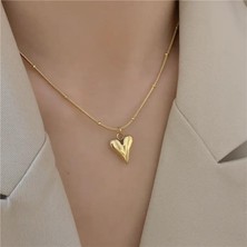 Demokan Kadın Kolye Yılan Zincir Romantik Kalp Çelik Kolye