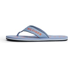 Tommy Hilfiger Erkek Logo Imzalı Parmak Arası Mavi Terlik FM0FM05913-C2B