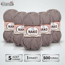 Nako Pırlanta - 2000 Vizon - 5'li Paket - 100GR/225M - El Örgü Ipi - Amigurimi-Hırka- Kazak- Şal-Bebek Ipi