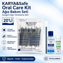 Karya&safe Oral Care Kit Ağız Bakım Seti Süngerli Ağız Temizleme Seti 20'li (1 Paket)