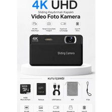 Azurtech 4K UHD Sliding Kamera – Kaydırmalı Lens Kapaklı Video Foto Kamera