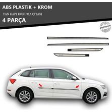 A&G Tuning Skoda Scala Yan Kapı Koruma Çıtası Plastik + Krom