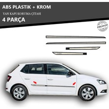 A&G Tuning Skoda Fabıa 2014 Üzeri Yan Kapı Koruma Çıtası Plastik + Krom