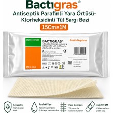 BACTIGRAS Bactıgras Antiseptik Parafinli Yara Örtüsü-Klorheksidinli Tül Sargı Bezi 15CM×1M (3 Adet)