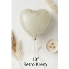 Çavuş E-Ticaret Retro Kalp Pastel Folyo Balon Krem(Bej) 1 Adet