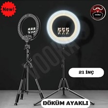 vooka 21 Inç 54 cm Profesyonel Ring Light LED Işık Halkası 560 LED Döküm Ayaklı 3 Telefon Tutuculu Makyaj Video Canlı Yayın Işığı