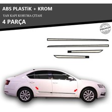 A&G Tuning Skoda Octavia 2013 Üzeri Yan Kapı Koruma Çıtası Plastik + Krom