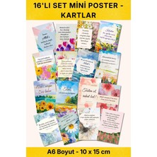 Nur Print 16'lı Hz. Abdulkadir Geylani Sözleri Mini Poster Seti A6(10 x 15 Cm) Boyut Islami Motto Kart Seti