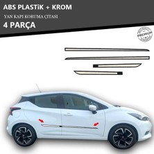 A&G Tuning Nissan Micra 2013- Üzeri Yan Kapı Koruma Çıtası Plastik + Krom