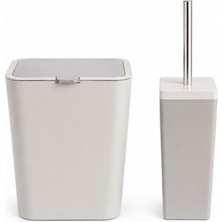 Ansan Flıp 2 Lı Koyu Bej Banyo Seti Yüksek Kaliteli Plastik Malzeme ile Şık Tasarım